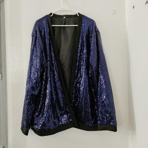 blue sequined jacket